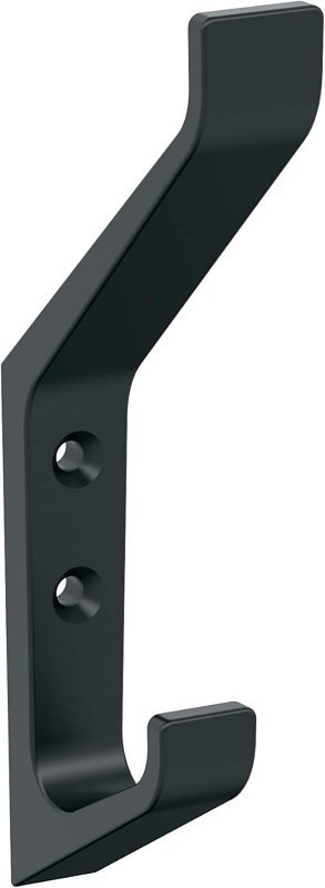 WALL HOOK DBL EMERGE MATTE BLK