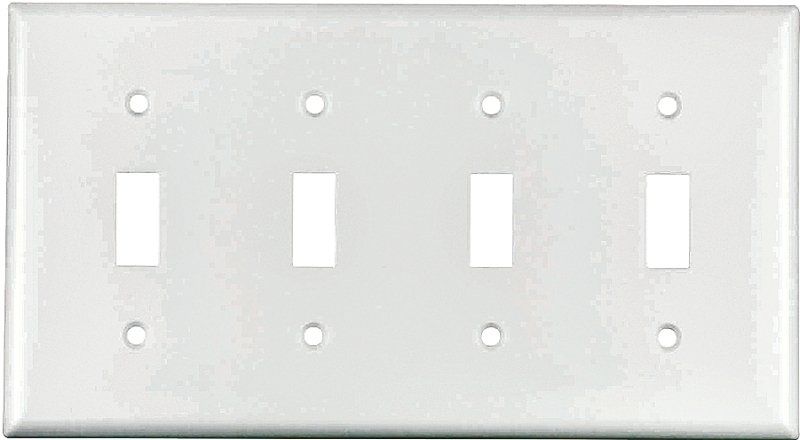 WALL PLATE 1 TOGGLE 4GANG WHT 