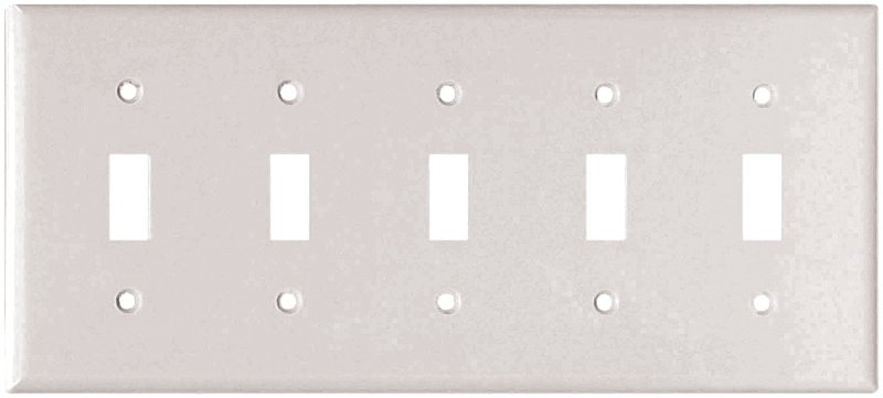 WALL PLATE 1 TOGGLE 5GANG WHT 
