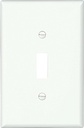 WALL PLATE 1GANG TGL MID WHITE