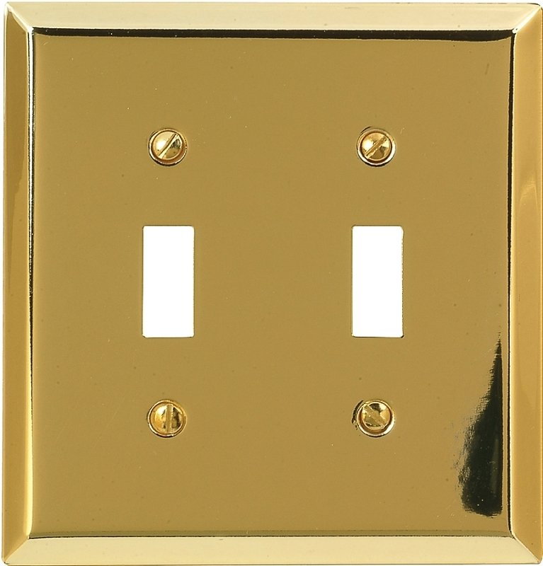 WALL PLATE 2G TGL STL BRT BRS 