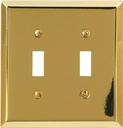 WALL PLATE 2G TGL STL BRT BRS 
