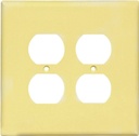 WALL PLATE 2GANG DPLX RECPT IV