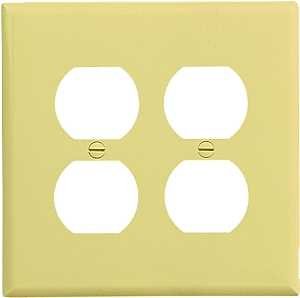 WALL PLATE 2GANG DPLX RECPT IV