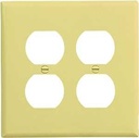 WALL PLATE 2GANG DPLX RECPT IV