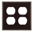 WALL PLATE 2GNG DPLX RECPT BRN