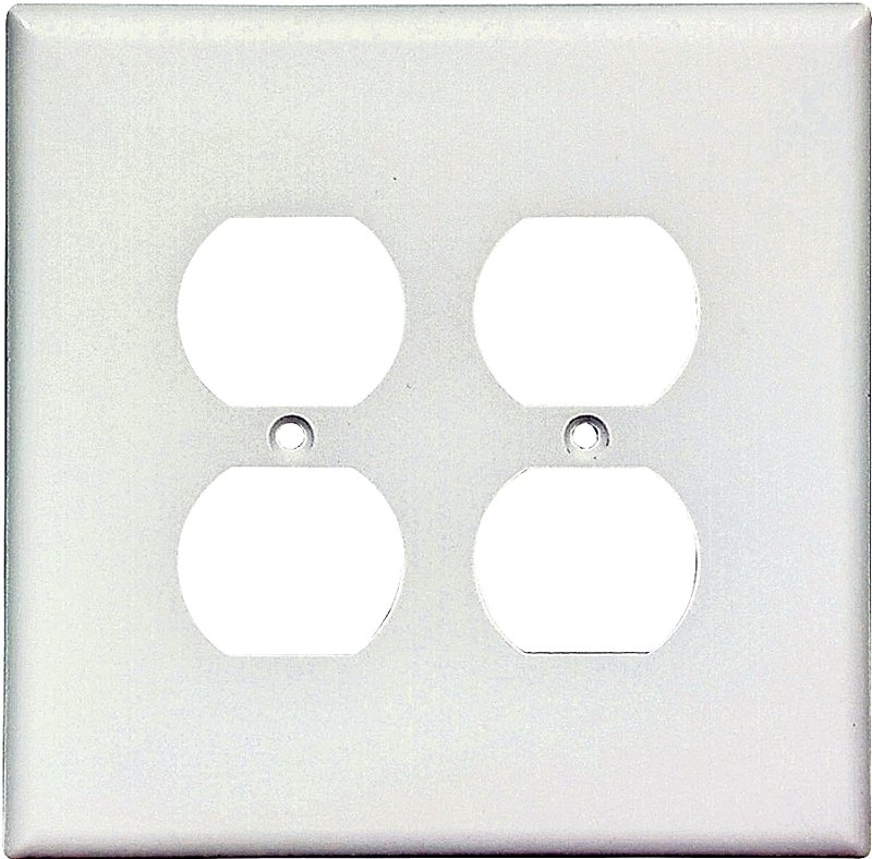 WALL PLATE 2GNG DPLX RECPT WHT