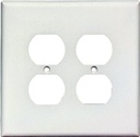 WALL PLATE 2GNG DPLX RECPT WHT