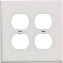 WALL PLATE 2GNG DPLX RECPT WHT