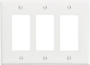 WALL PLATE 3 GANG DECR MID WHT