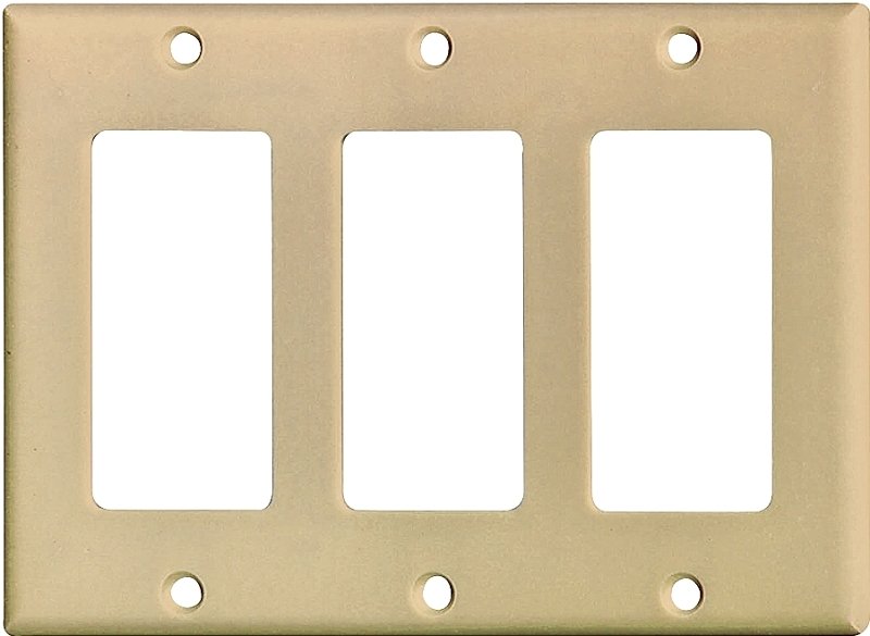 WALL PLATE 3 GANG ROCKR IVORY 