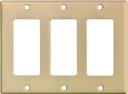 WALL PLATE 3 GANG ROCKR IVORY 