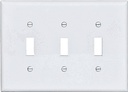 WALL PLATE 3GANG TGL MID WHITE
