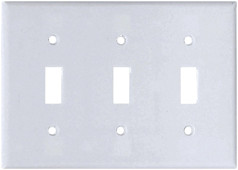 WALL PLATE 3GANG TGL STD WHITE