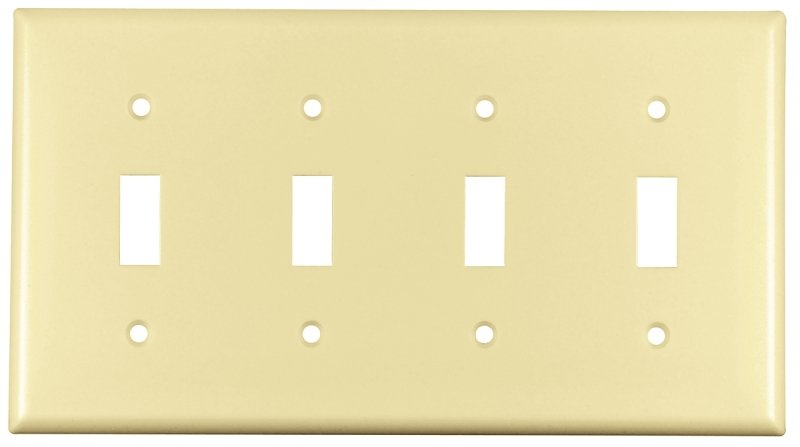 WALL PLATE 4 GANG TGL STD IVRY
