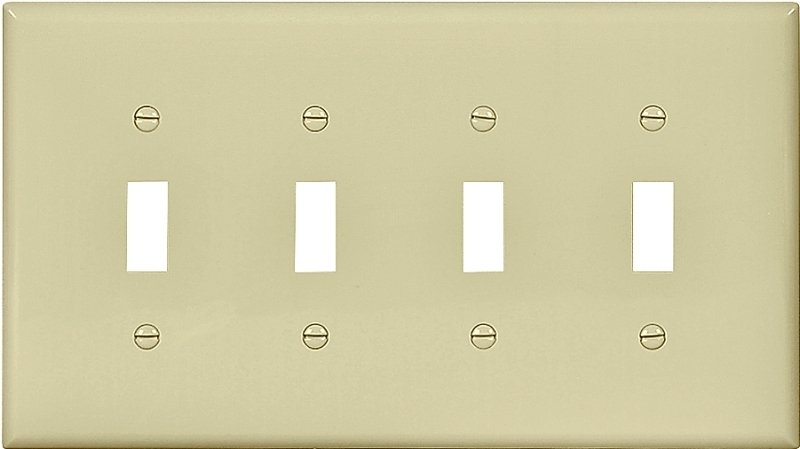 WALL PLATE 4 GANG TGL STD IVRY