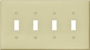 WALL PLATE 4 GANG TGL STD IVRY