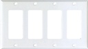 WALL PLATE ROCKER 4GANG WHT   