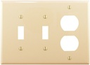 WALL PLT 3G RECPT/2TGL MID IV 