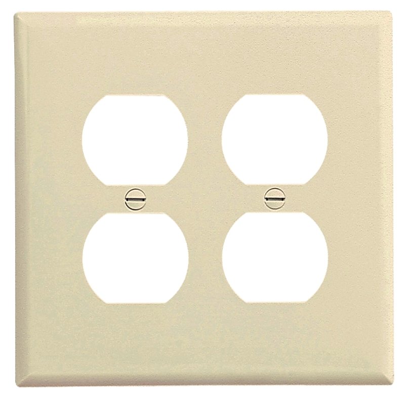 WALLPLATE RCPT LT ALMOND 2G   