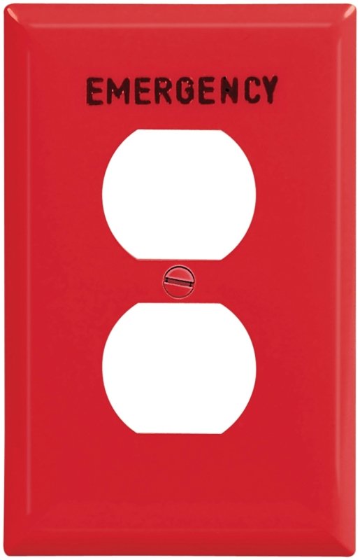 WALLPLT 1G RECPT EMERG MID RED