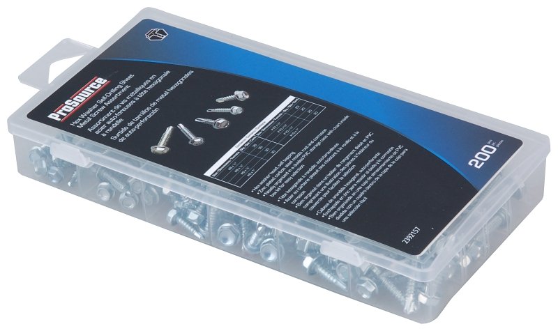 WASHER S/D SCRW HEX ASST 200PC