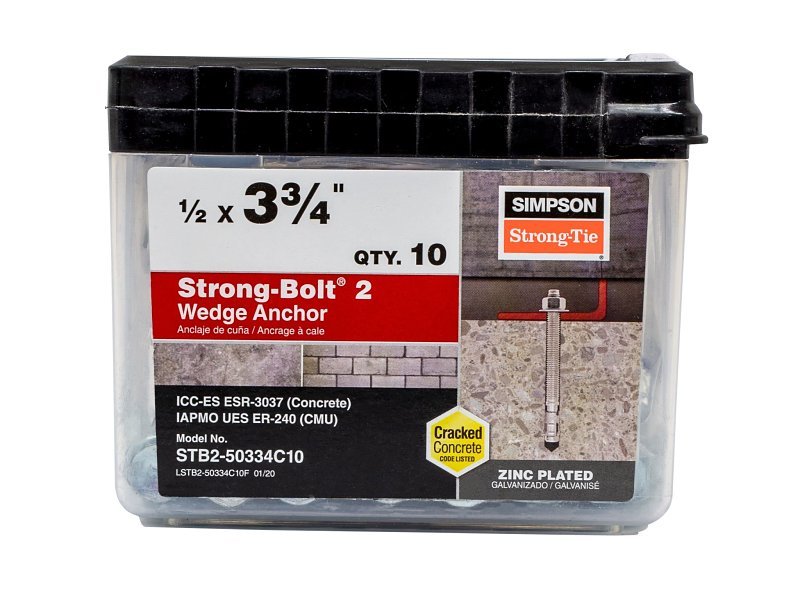 WDG ANCHOR ZINC 1/2X3-3/4IN   