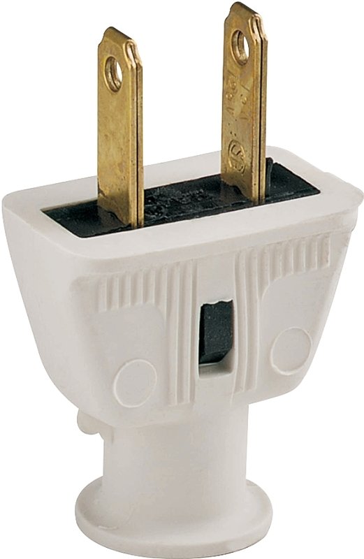 WHITE RUBBER FLAT 2WIRE PLUG  