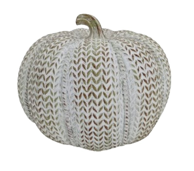 WHT WASHED PUMPKIN RESIN 6.5IN