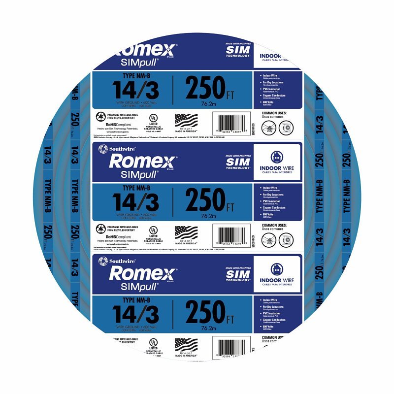 WIRE BUILD 14/3NM WGX250FT 15A
