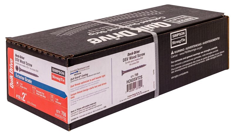 WOOD SCREW DECK FLAT NO10X2IN 