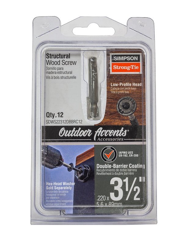 WOOD SCREW T40 6L BLACK 3.5IN 