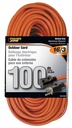 CORD EXT OUTDR 16/3X100FT ORG 