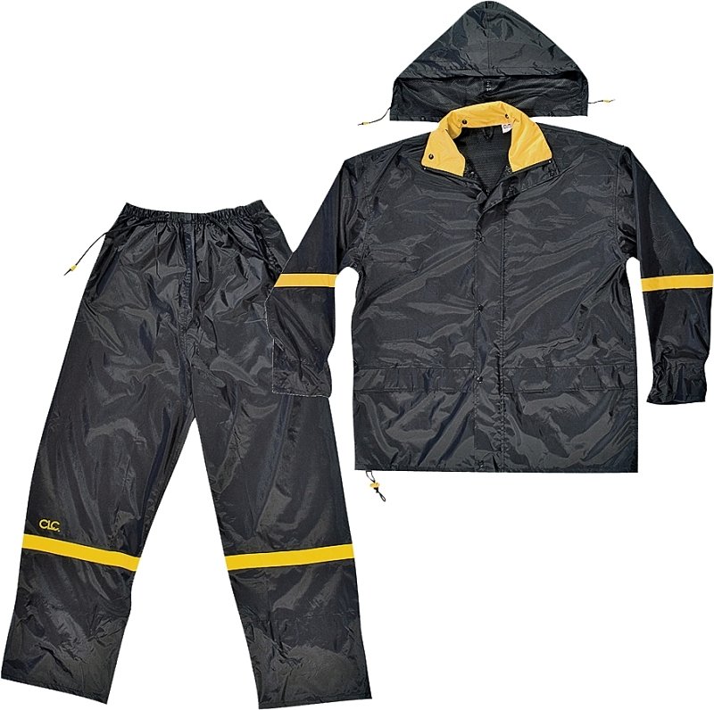 RAINSUIT NYLON/PVC BLK 3PC XLG