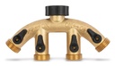 Y-CONN 4-WAY BRASS W/SHUTOFF  