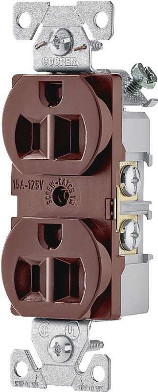 RECPT DUPLEX COMM 3WRE 15A BRN