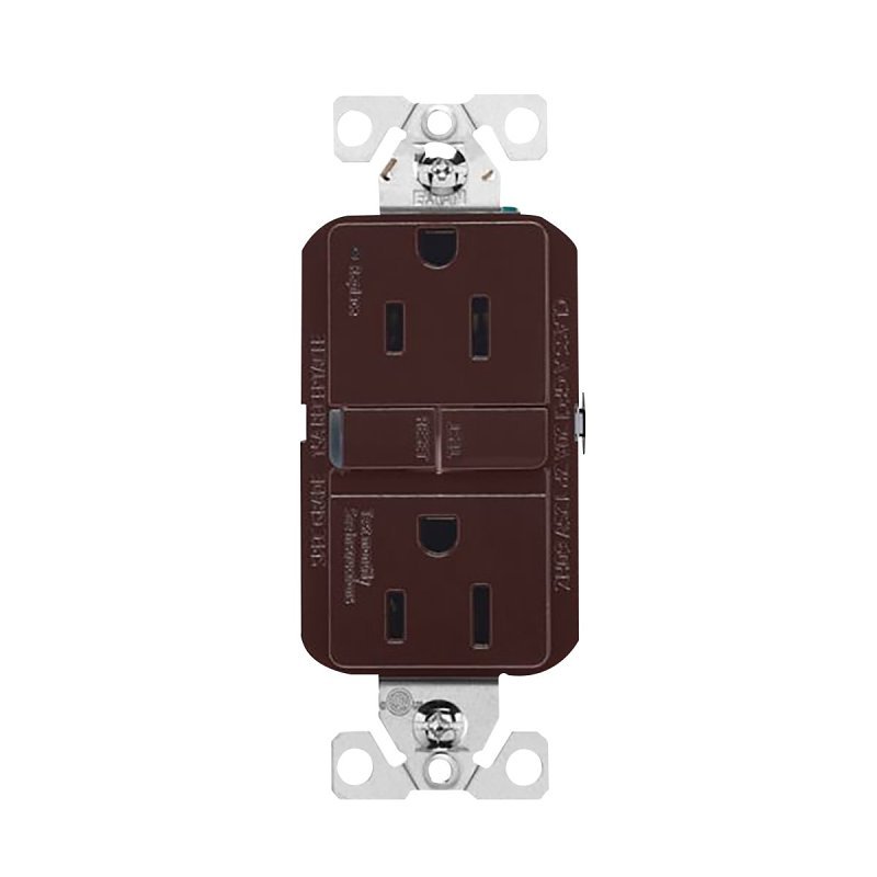 RECEPTACLE GFCI BROWN 15A 125V
