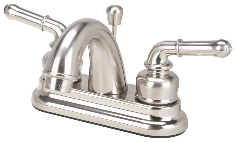 LAV FAUCET 2-HNDL POPUP BR NIC