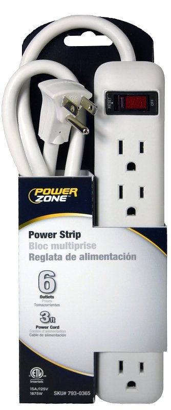 [7930365] STRIP 6OUT CIRBRKR 3FT CRD WHT
