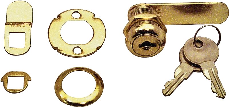 LOCK CAM DRAW/CABNT 7/8IN BRS 