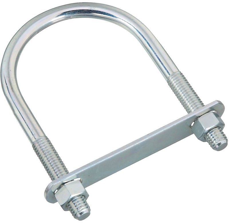 BOLT U PLATE/NUT .5X3.5X6IN ZN