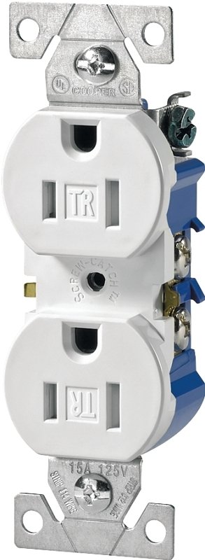 [9725383] RECPT DUPLEX TR 3 WIRE 15A WHT