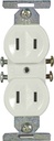 RECPT DUPLEX STD 2WIRE 15A WHT