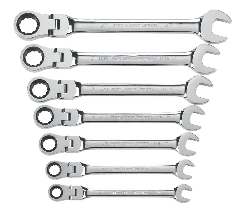 WRENCH/RATCHET SET FLX SAE 7PC