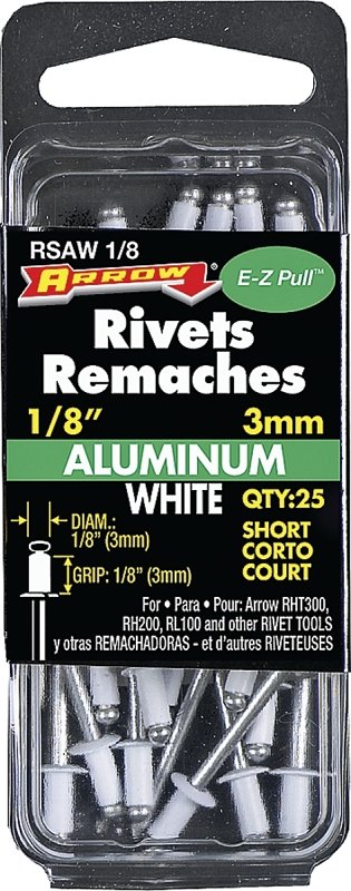 RIVET WHITE ALUM 1/8X1/8IN    