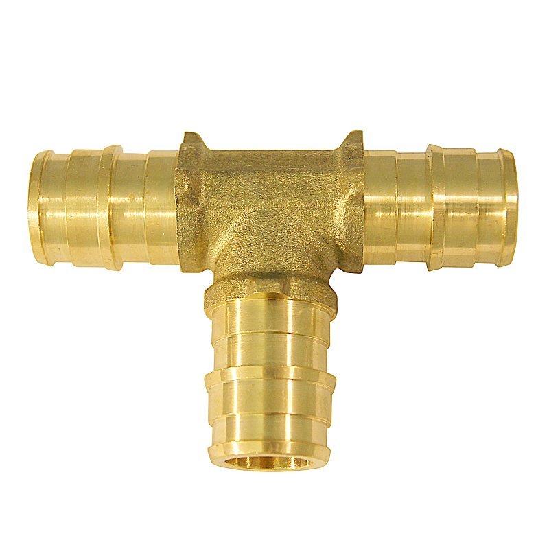 TEE PEX-A BRASS EXP BARB 1/2IN