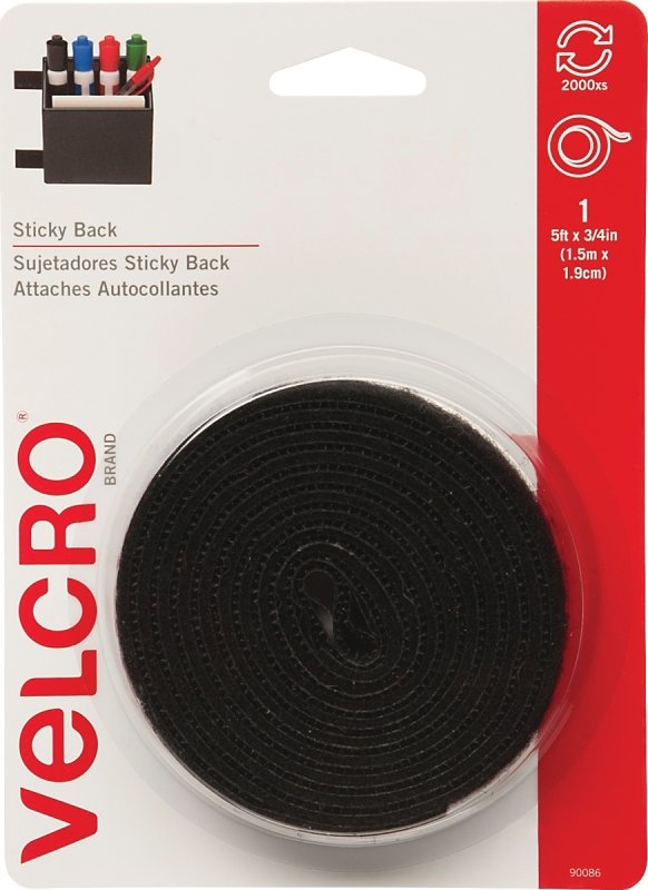 FASTENER VELCRO TAPE 5FT BLACK
