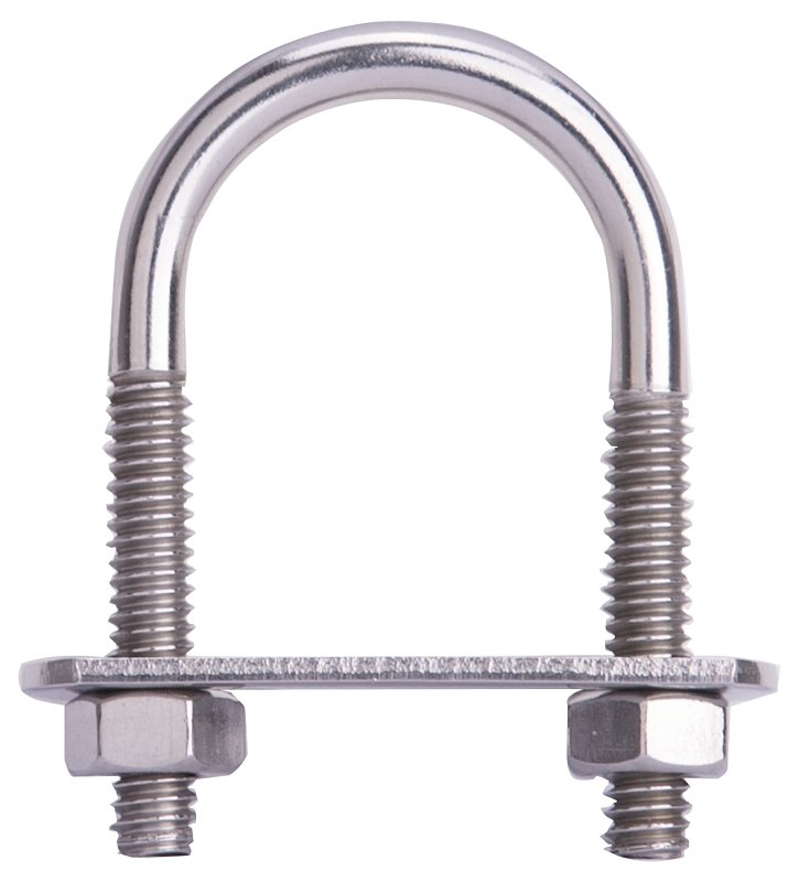 BOLT U SS W/NUT 1/4X1-1/8X2IN 