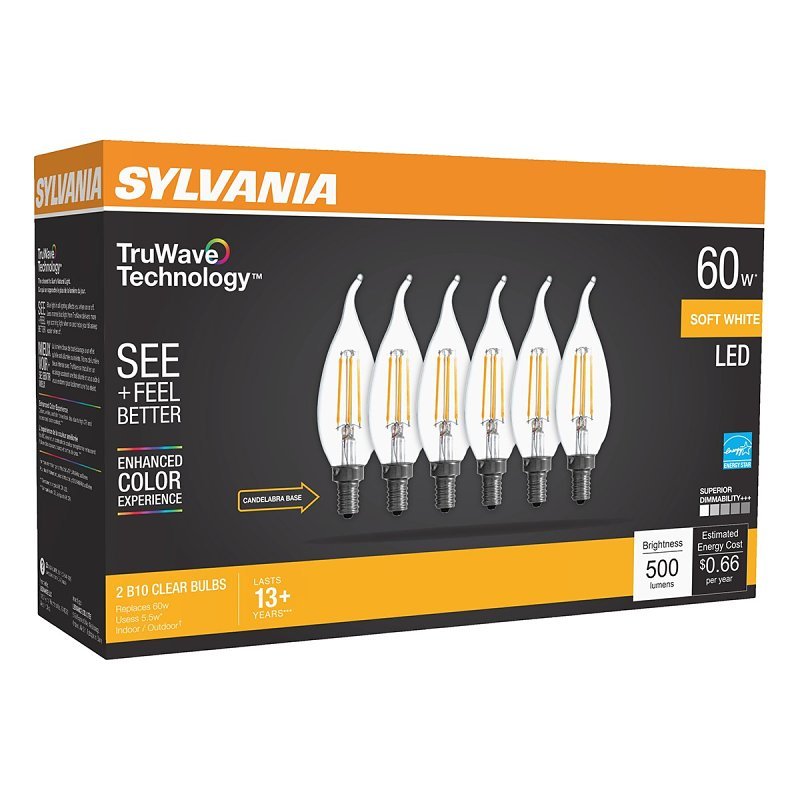 BULB LED B10/C CLEAR SFTWHT 5W
