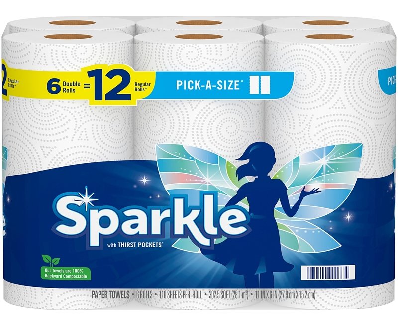 SPARKLE 6 GIANT ROLL WHT PAS  
